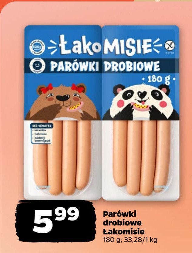 Parówki drobiowe Łakomisie promocja