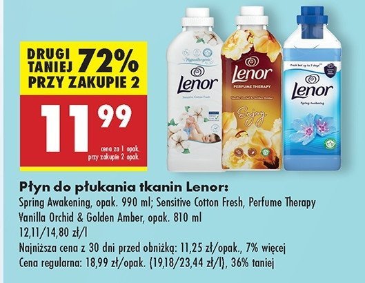 Płyn do płukania cotton fresh Lenor sensitive promocja w Biedronka