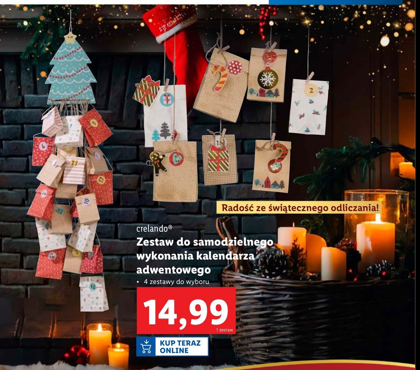 Zestaw do samodzielnego wykonania kalendarza adwentowego Crelando promocja w Lidl