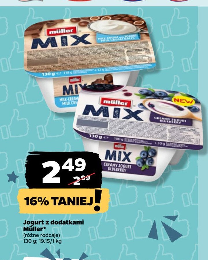 Jogurt blueberry Muller mix promocja