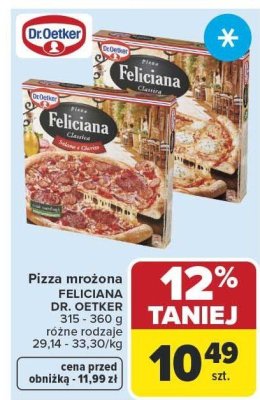 Pizza mrożona Feliciana DR. OETKER 315 - 360 g różne rodzaje promocja w Carrefour