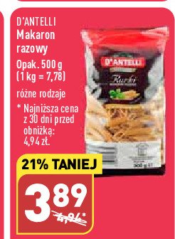 Makaron rurki D'antelli promocja