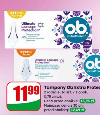 Tampony Ob Extra Protect Super promocja w Dino