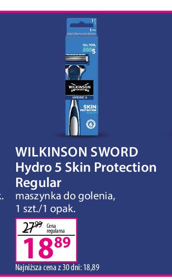 Maszyka do golenia skin protection regular z wymiennymi ostrzami Wilkinson hydro connect 5 promocja