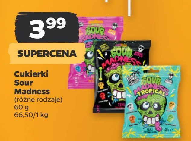 Cukierki sour madness tropical Argo promocja