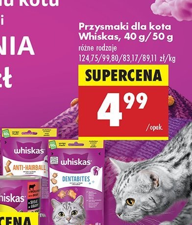 Przysmak dla kota na odkłaczenie WHISKAS HEALTHY COAT promocja