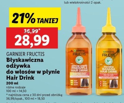 Odżywka do włosów banana Garnier fructis hair drink promocja