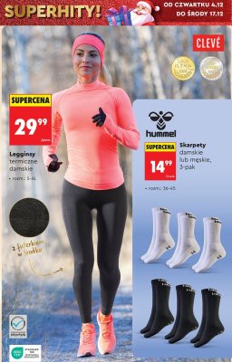 Legginsy termiczne damskie CLEVÉ promocja w Biedronka
