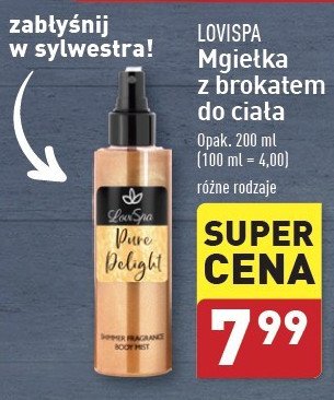 Mgiełka z brokatem do ciała Lovi spa promocja w Aldi