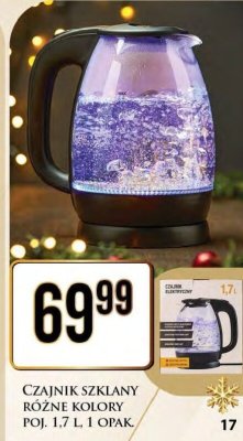 Czajnik szklany różne kolory poj. 1,7 l promocja w Dino