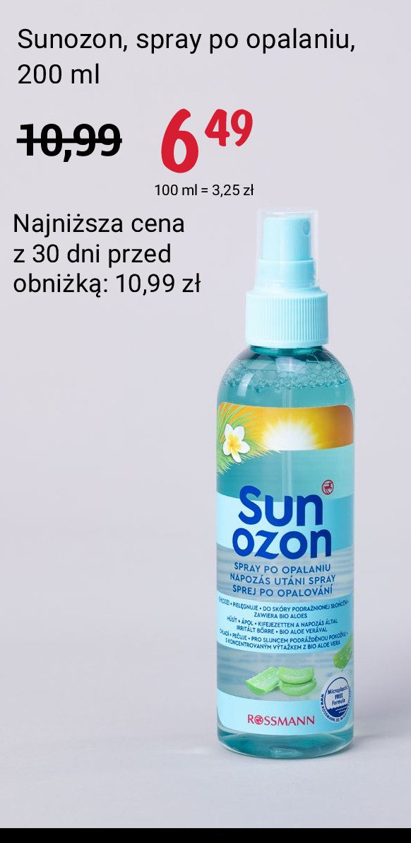 Spray aloesowy po opalaniu Sun ozon promocja