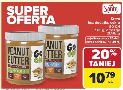 Krem Sante Go On Peanut Butter Smooth 100% peanuts promocja w Carrefour