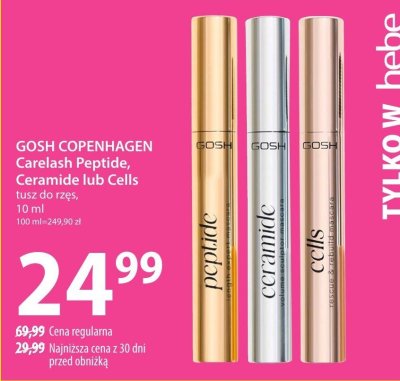 Tusz do rzęs GOSH COPENHAGEN Carefull Peptide, Ceramide lub Cells promocja w Hebe