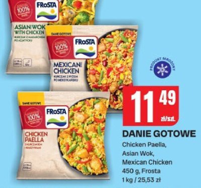 Danie gotowe Chicken Paella, Asian Wok, Mexican Chicken 450 g Frosta promocja w Chorten