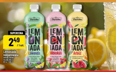 Lemoniada niegazowana Zbyszko lawenda, hibiskus, arbuz promocja w POLOmarket