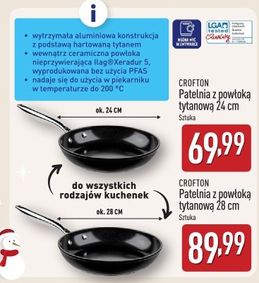 Patelnia CROFTON z powłoką tytanową 24 cm promocja w Aldi