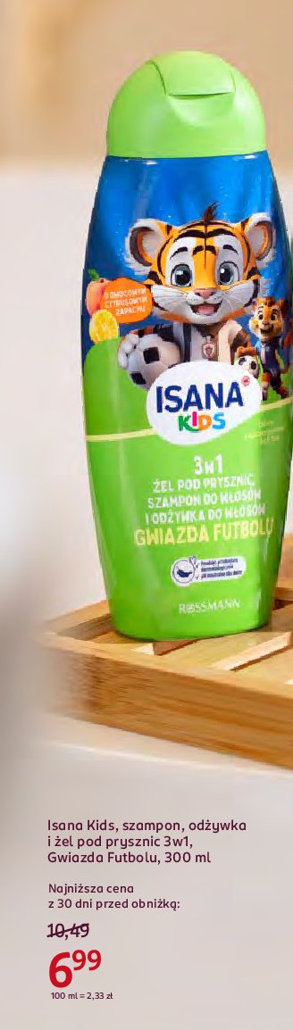 Szampon żel pod prysznic i odżywka 3w1 funbaall star Isana kids promocja