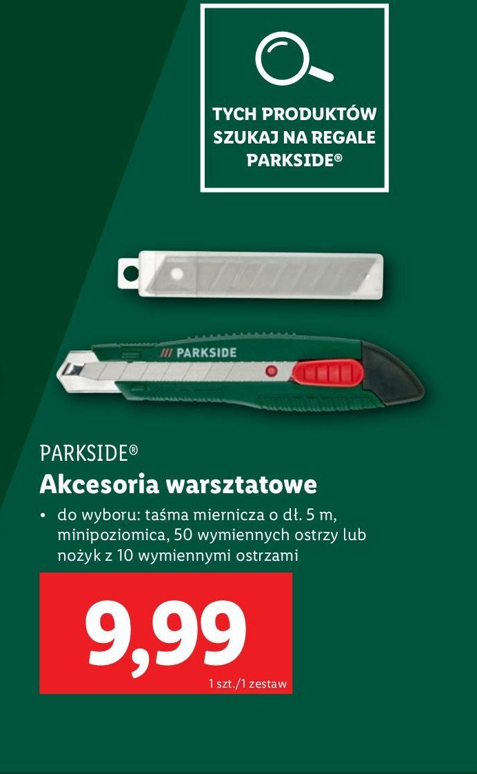 Nóżyk + 10 wymiennych ostrzy Parkside promocja w Lidl