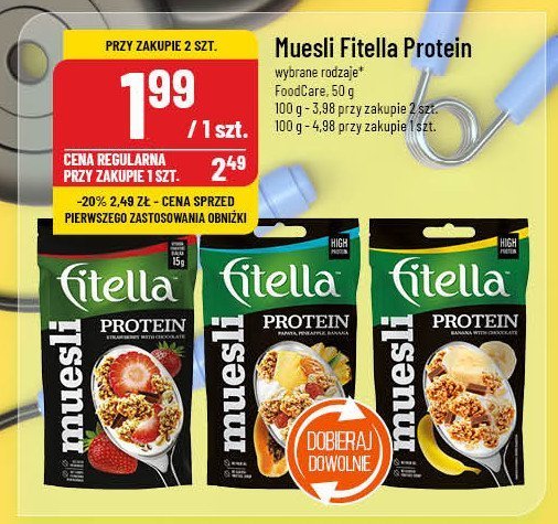 Musli proteinowe truskawka Fitella musli promocja