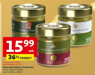 Krem pistacjowy Scyavuru, wybrane rodzaje promocja w Auchan