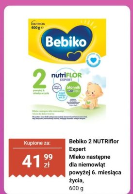 Mleko następne Bebiko 2 NUTRIflor Expert dla niemowląt powyżej 6. miesiąca życia promocja w Biedronka