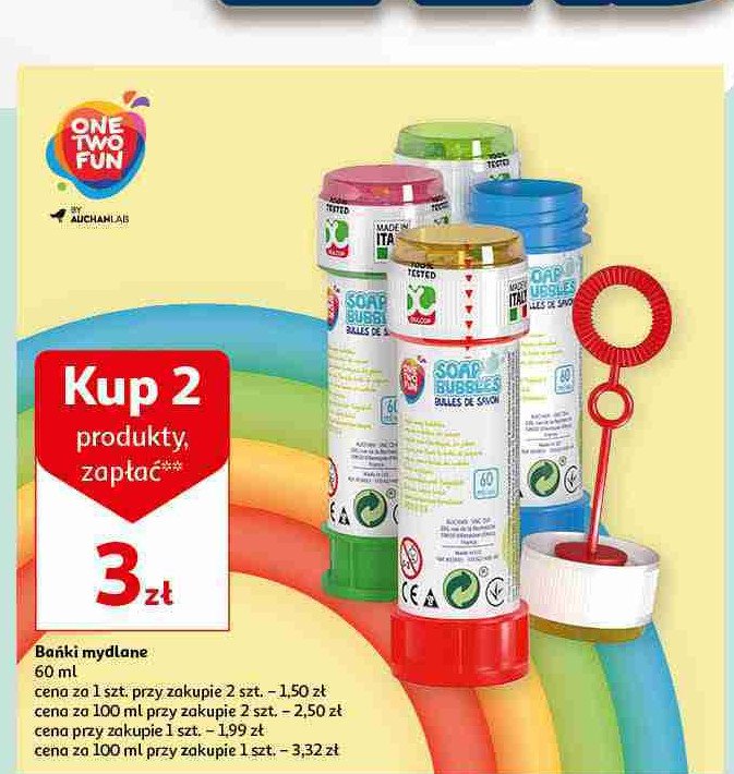Ba艅ki mydlane 60 ml One two fun promocja