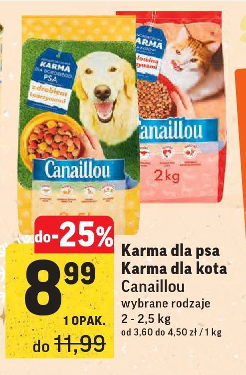 Karma dla psa drób z warzywami Canaillou promocja