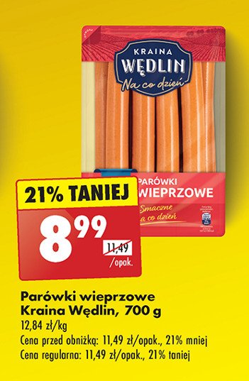 Parówki wieprzowe Kraina wędlin promocja