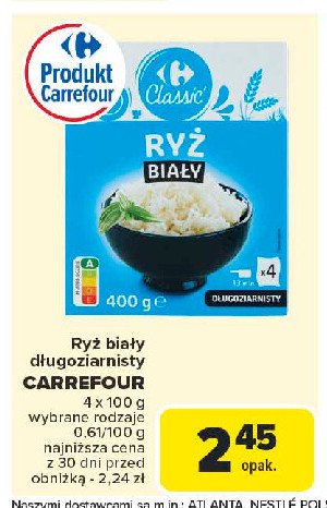 Ryż biały długoziarnisty Carrefour promocja