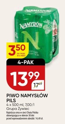 Piwo NAMYSŁÓW PILS promocja w Chata Polska