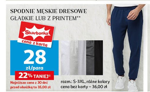 Spodnie męskie dresowe Auchan inextenso promocja