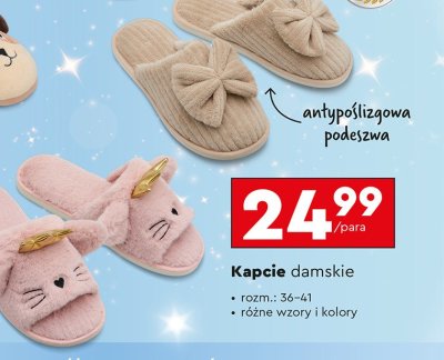 Kapcie damskie, różne wzory i kolory promocja w Biedronka