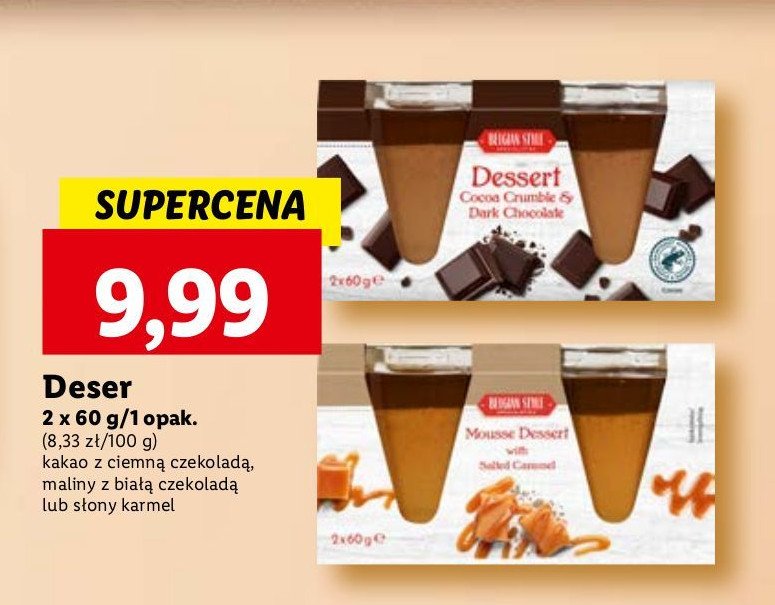 Deser z ciemną czekoladą Belgian style promocja