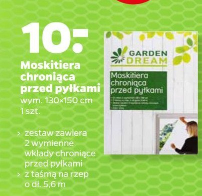 Moskitiera chroni膮ca przed py艂kami 130 x 150 cm Garden dream promocja