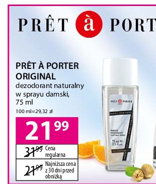 Dezodorant NAOMI CAMPBELL PRET A PORTER promocja