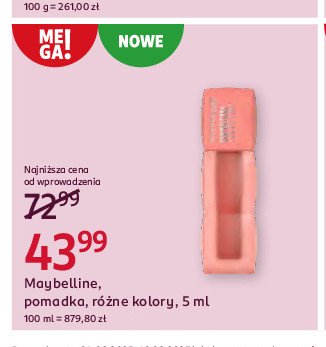 Pomadka baby tee Maybelline super stay teddy tint promocja w Rossmann