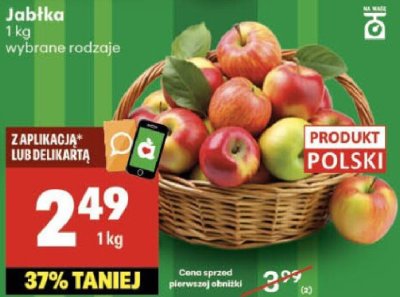 Jabłka wybrane rodzaje promocja w Delikatesy Centrum