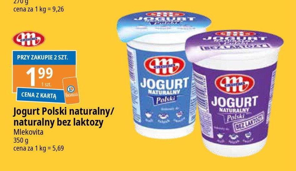 Jogurt naturalny bez laktozy Mlekovita jogurt polski promocja