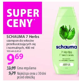 Szampon do włosów ziołowy Schauma 7 herbs promocja w Hebe