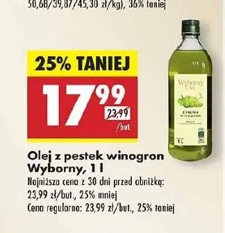 Olej z pestek winogron Wyborny promocja