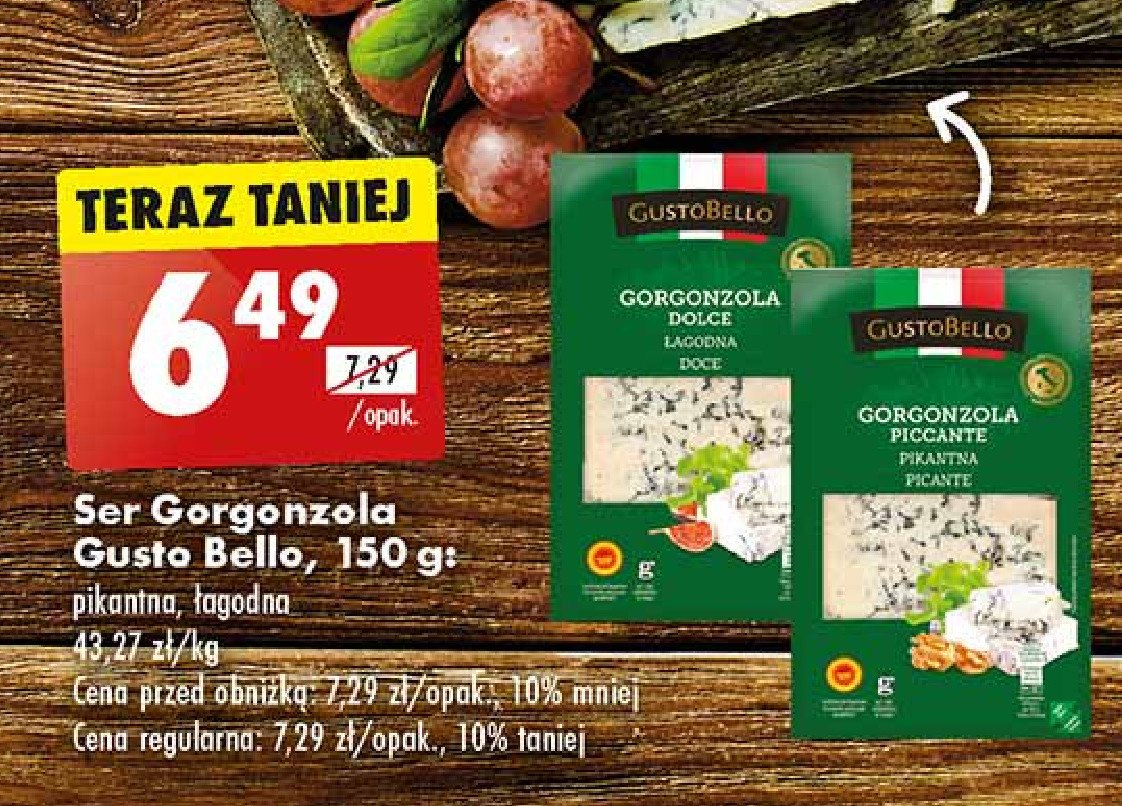 Gorgonzola pikantna Gustobello promocja