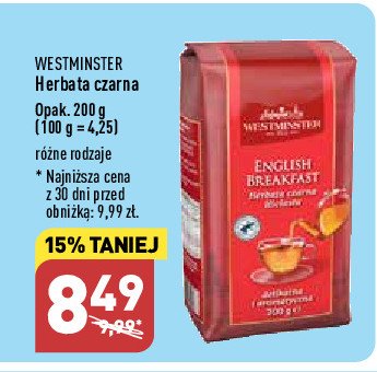 Herbata czarna li艣ciasta Westminster promocja