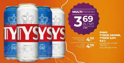 Piwo Tyskie Gronie 0,0% 0,5 l promocja w Duży Ben