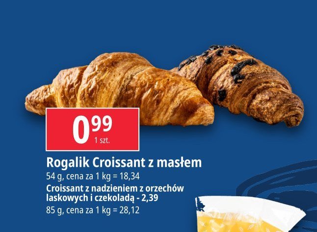 Croissant z masłem promocja