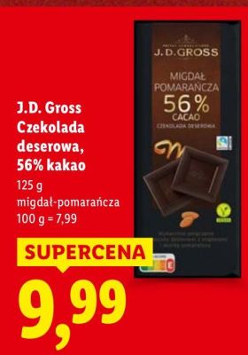 Czekolada deserowa, 56% kakao migdał-pomarańcza promocja w Lidl