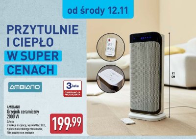 Grzejnik ceramiczny 2000 W  promocja w Aldi