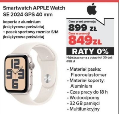 Smartwatch zegarek Watch SE 2024 GPS 40 mm promocja w NEONET