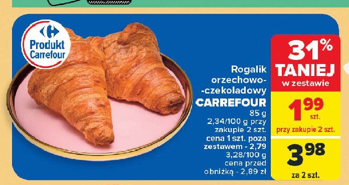 Rogalik orzechowo-czekoladowy Carrefour promocja w Carrefour Market