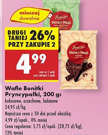 Wafelki kakaowe Bonitki promocja w Biedronka
