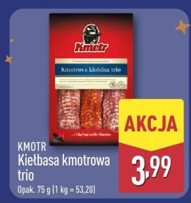 Kiełbasa kmotrowa trio KMOTR promocja w Aldi